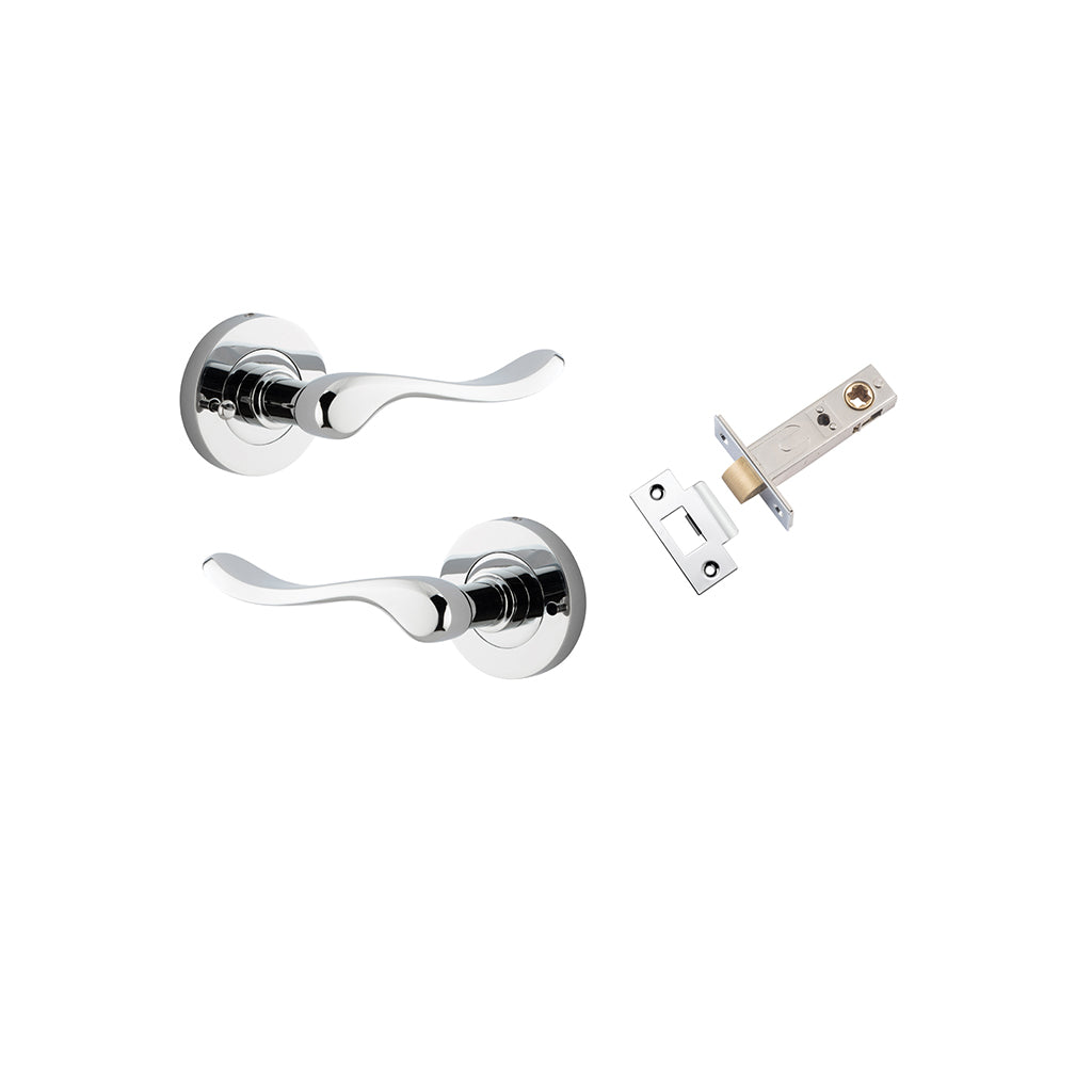 Stirling Lever - Round Rose Polished Chrome / Privacy / Inbuilt Privacy Kit