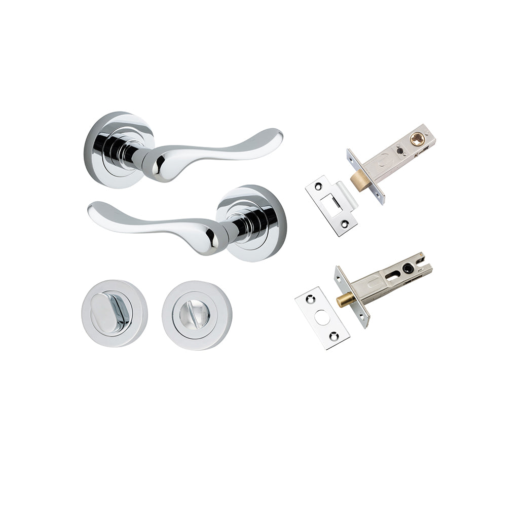 Stirling Lever - Round Rose Polished Chrome / Privacy / Separate Privacy Kit