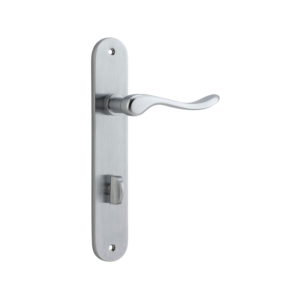 Stirling Lever - Oval Backplate Brushed Chrome / Privacy / Lever Set Only