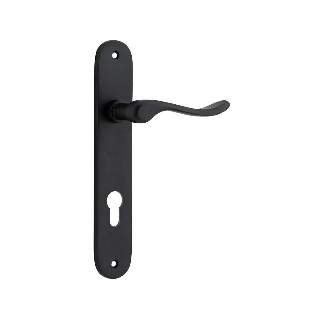 Stirling Lever - Oval Backplate Matt Black / Entrance / Lever Set Only