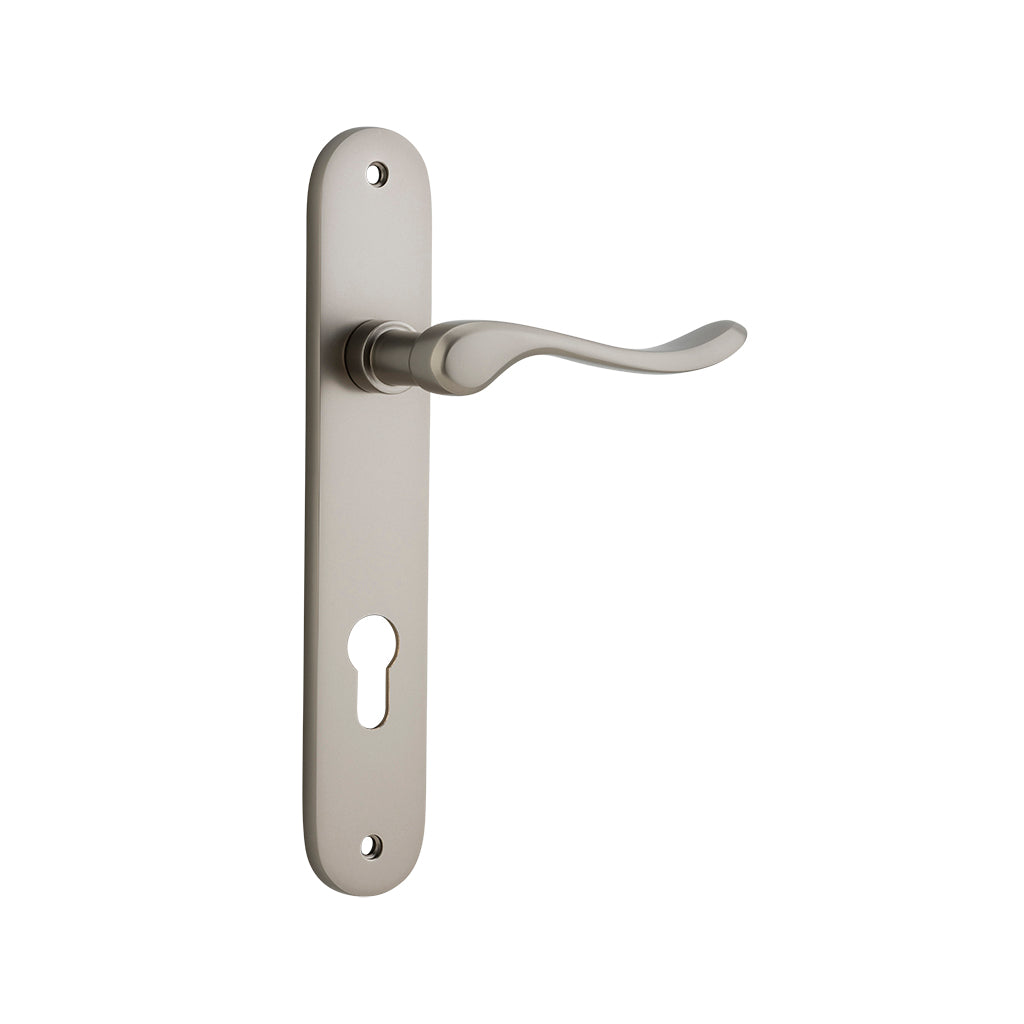 Stirling Lever - Oval Backplate Satin Nickel / Entrance / Lever Set Only