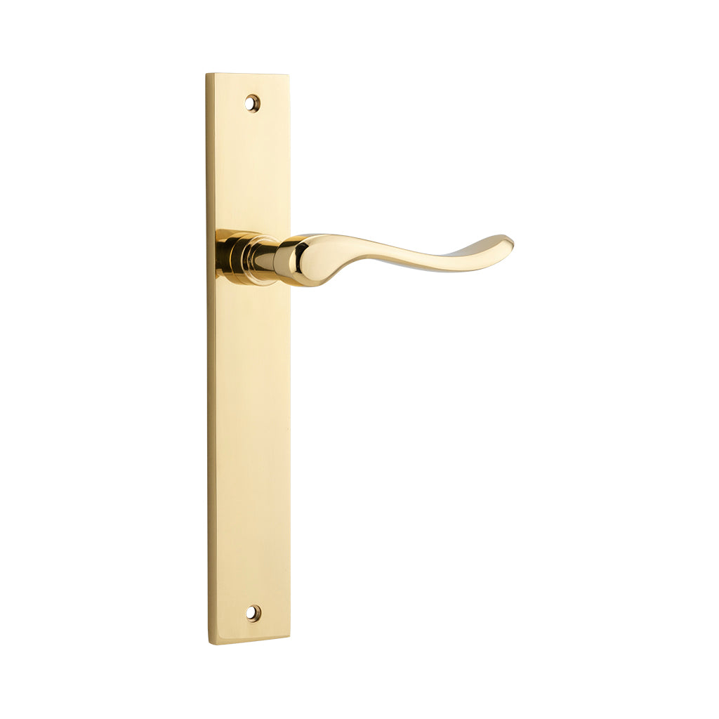 Stirling Lever - Rectangular Backplate Polished Brass / Passage / Lever Set Only