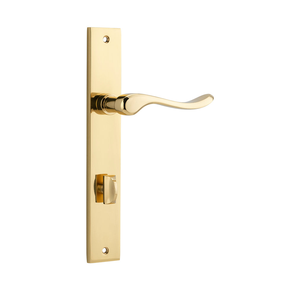 Stirling Lever - Rectangular Backplate Polished Brass / Privacy / Lever Set Only