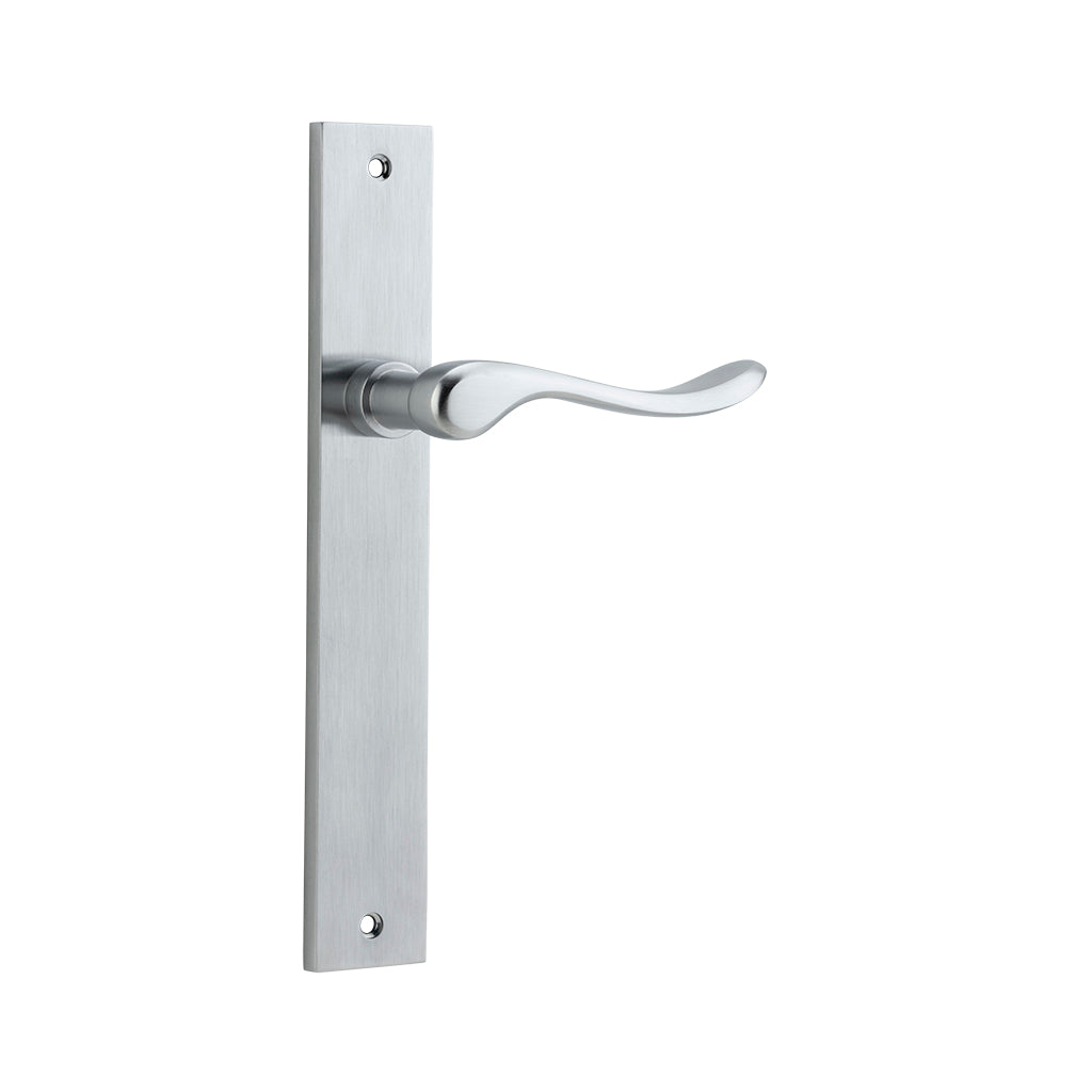 Stirling Lever - Rectangular Backplate Brushed Chrome / Passage / Lever Set Only