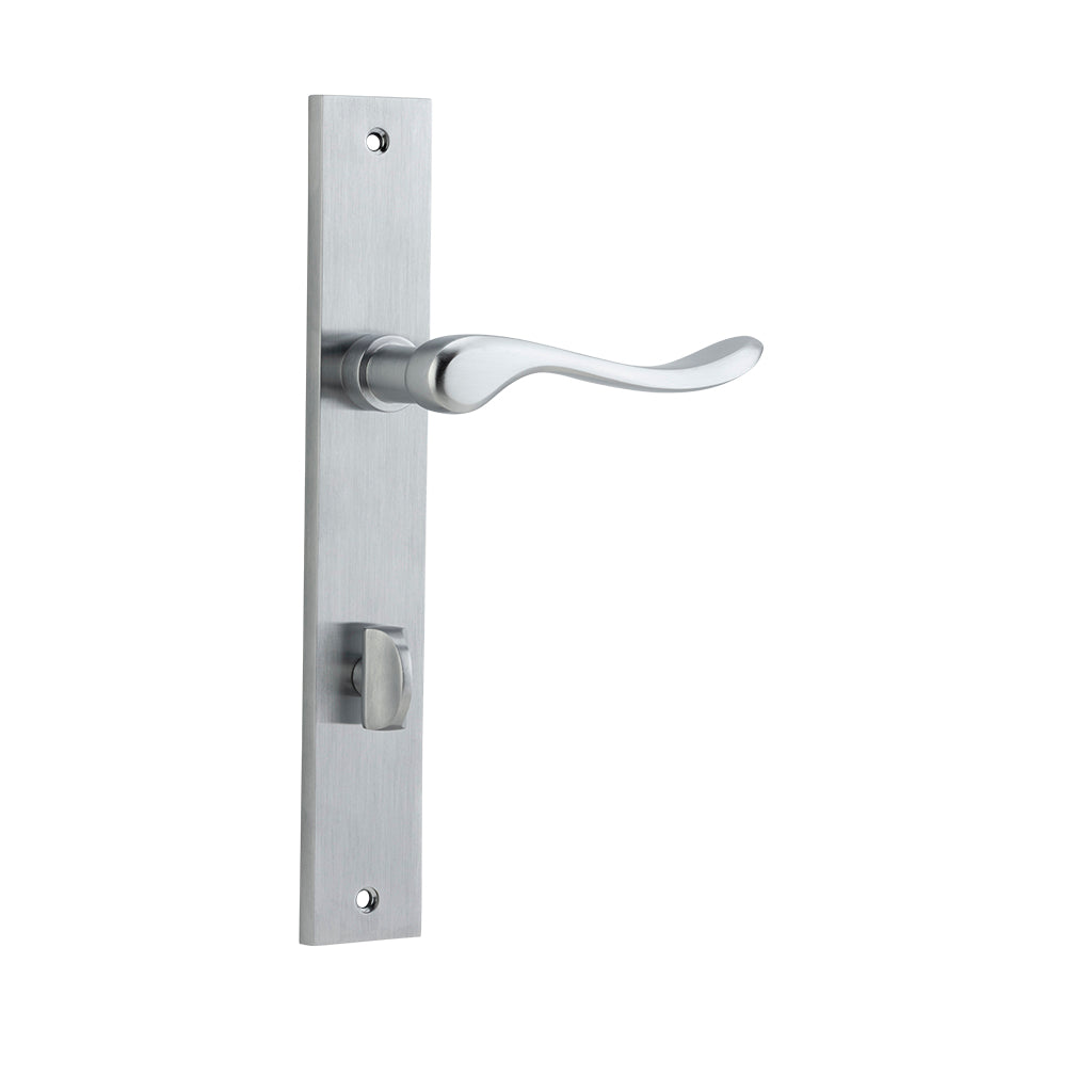 Stirling Lever - Rectangular Backplate Brushed Chrome / Privacy / Lever Set Only