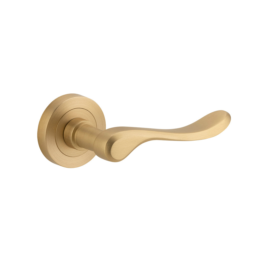 Stirling Lever - Round Rose Brushed Brass / Passage / Lever Set Only