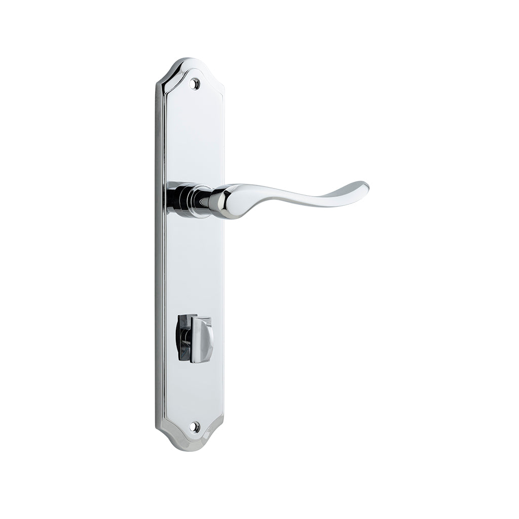 Stirling Lever - Shouldered Backplate Polished Chrome / Privacy / Lever Set Only