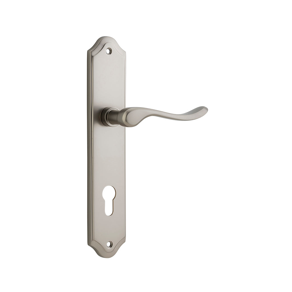 Stirling Lever - Shouldered Backplate Satin Nickel / Entrance / Lever Set Only