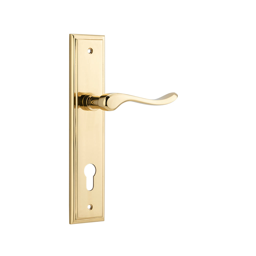 Stirling Lever - Stepped Backplate Polished Brass / Entrance / Lever Set Only