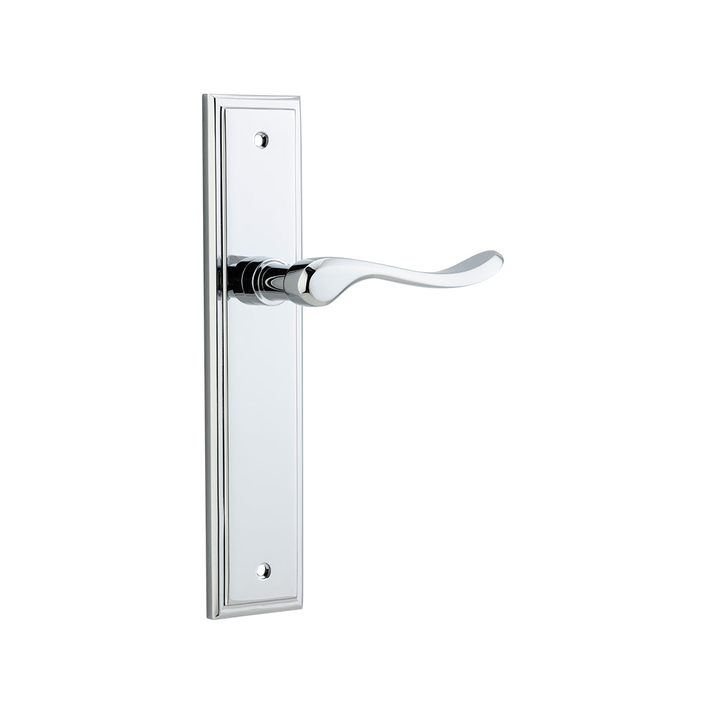 Stirling Lever - Stepped Backplate Polished Chrome / Passage / Lever Set Only