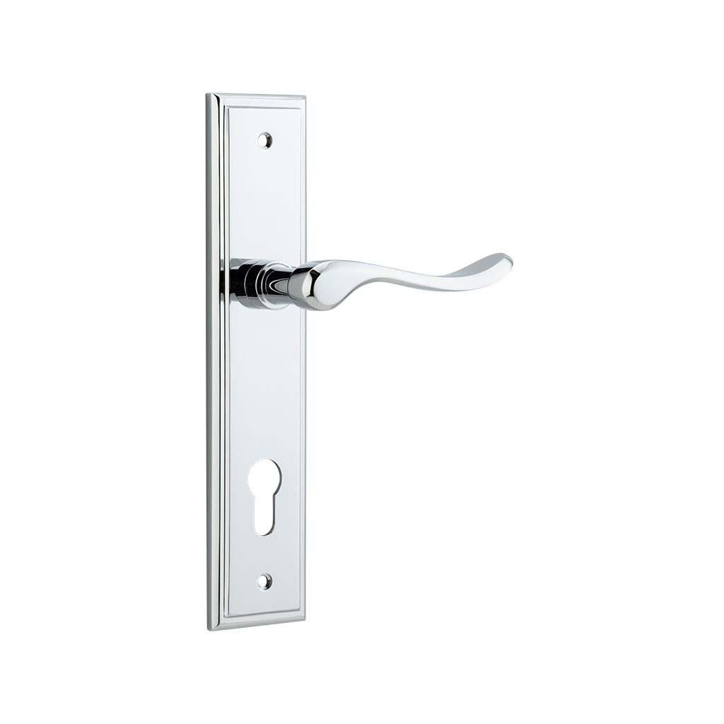 Stirling Lever - Stepped Backplate Polished Chrome / Entrance / Lever Set Only