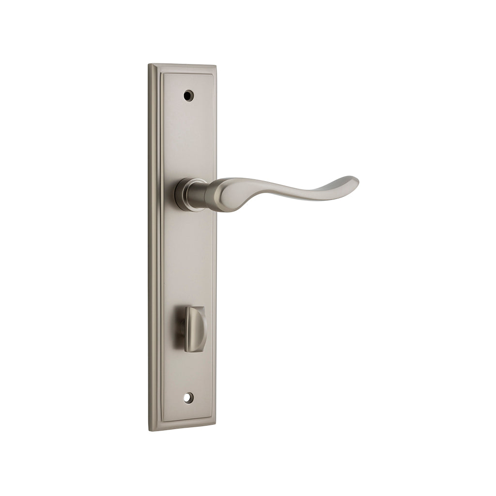 Stirling Lever - Stepped Backplate Satin Nickel / Privacy / Lever Set Only