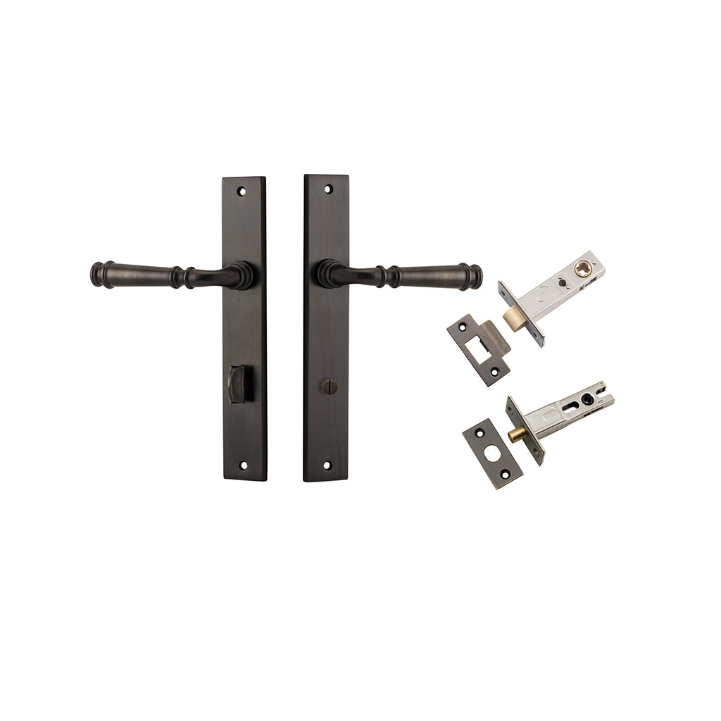 Verona Lever - Rectangular Backplate Signature Brass / Privacy / Separate Privacy Kit