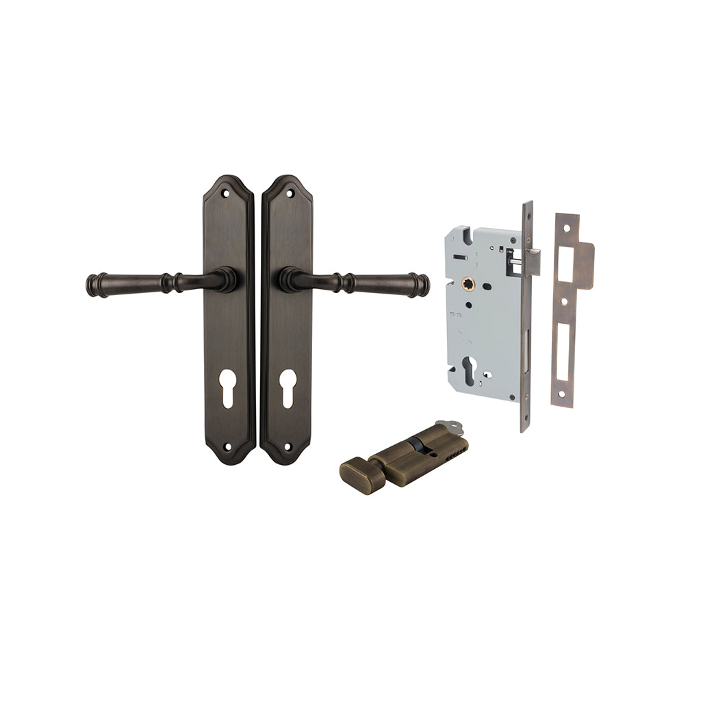 Verona Lever - Shouldered Backplate Signature Brass / Entrance / Entrance Kit (Key-Thumb)