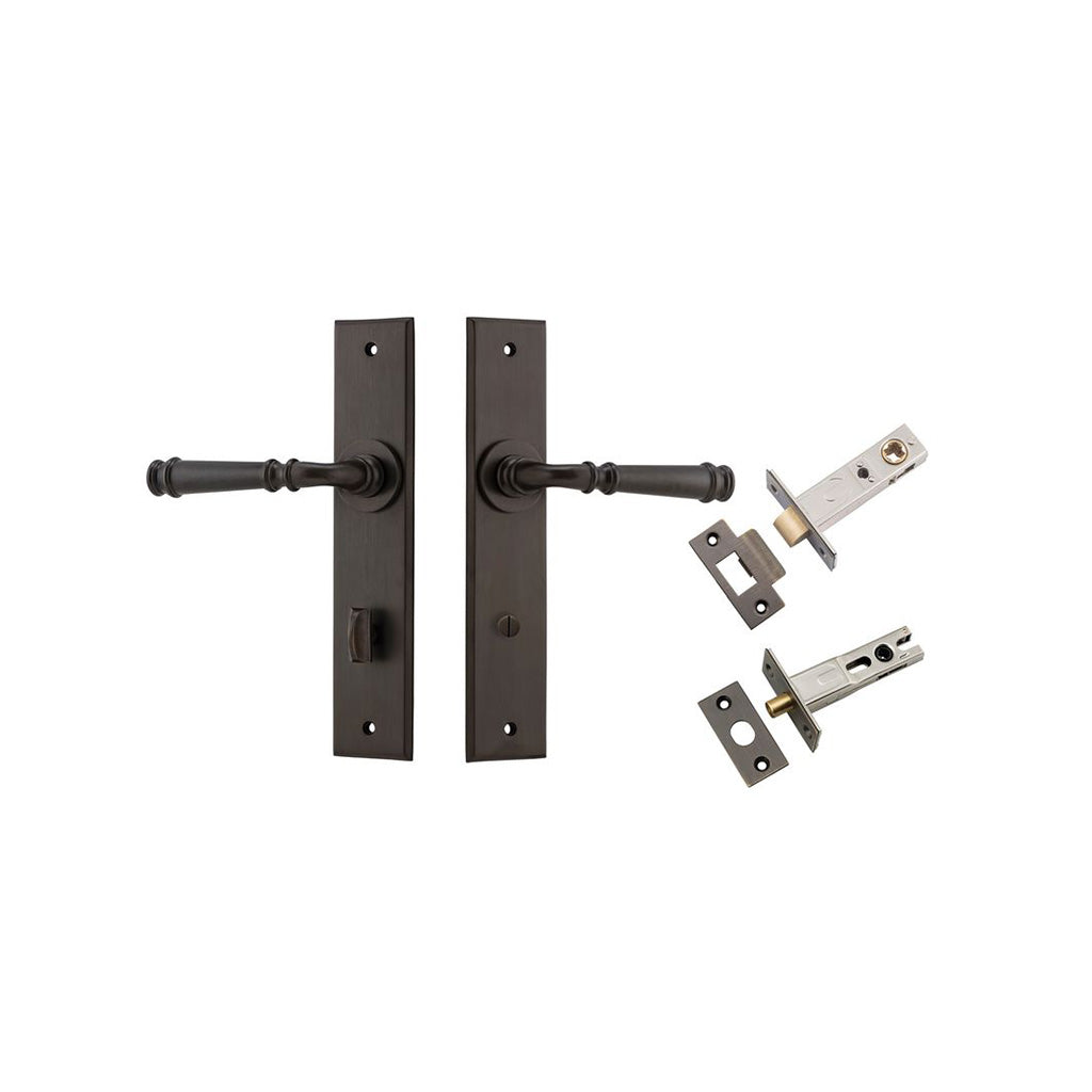 Verona Lever - Chamfered Backplate Signature Brass / Privacy / Separate Privacy Kit