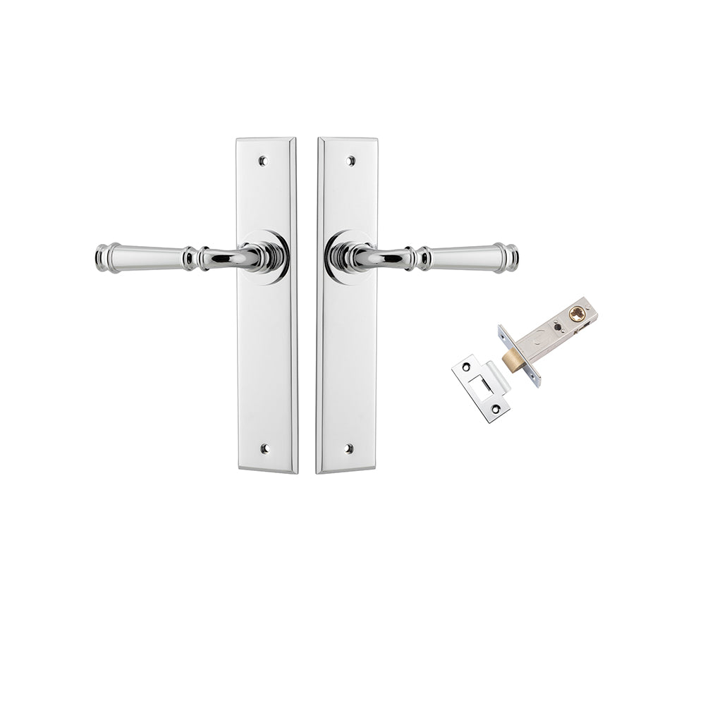 Verona Lever - Chamfered Backplate Polished Chrome / Passage / Passage Kit
