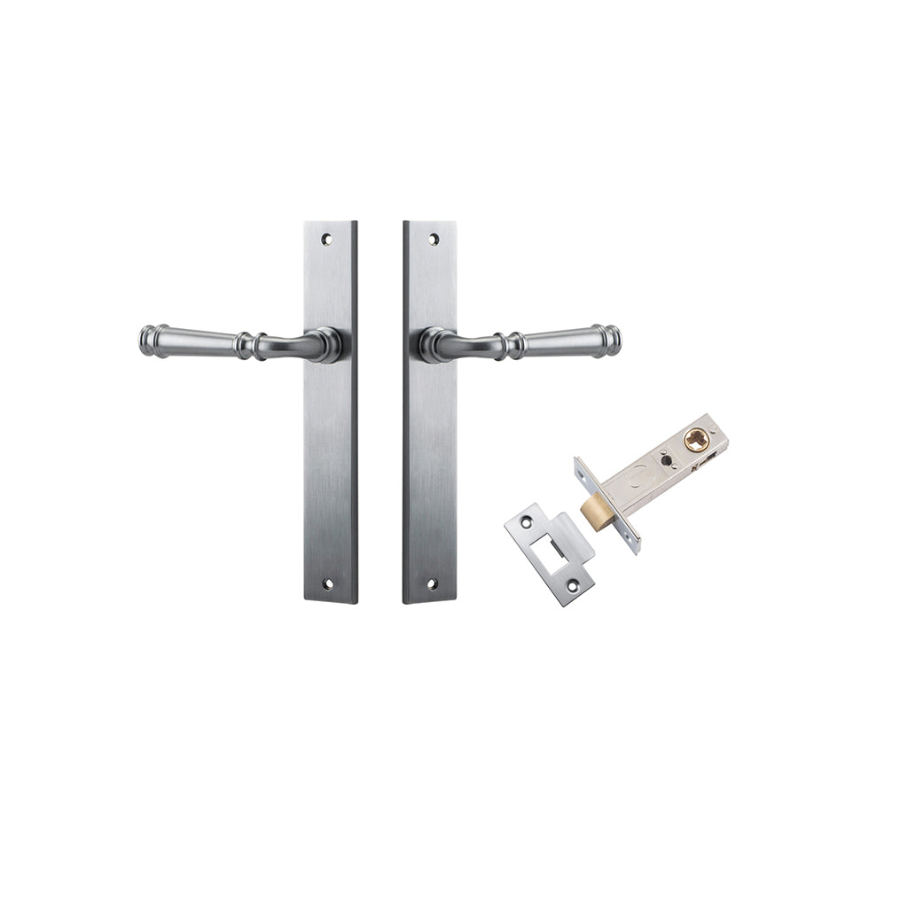 Verona Lever - Rectangular Backplate Brushed Chrome / Passage / Passage Kit