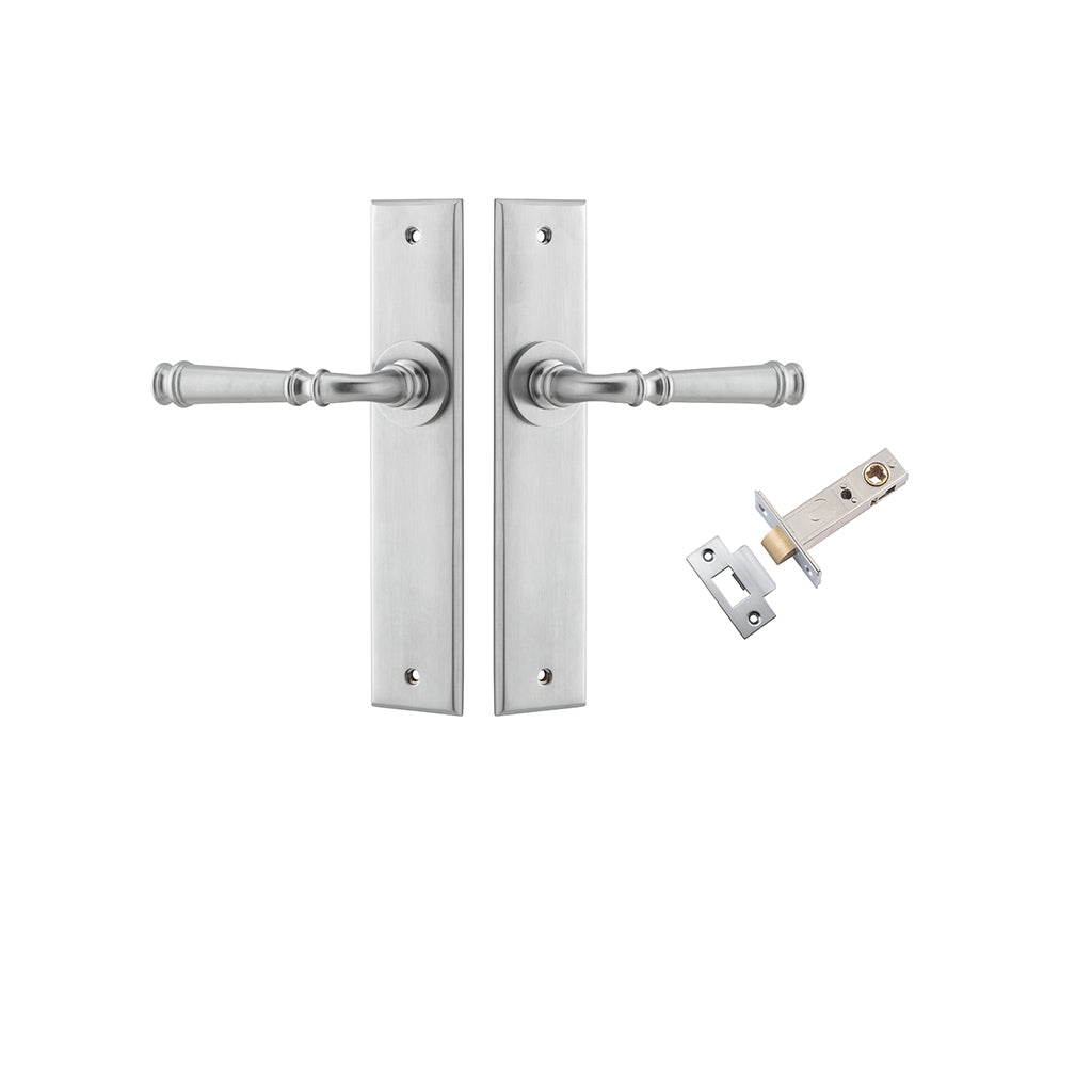 Verona Lever - Chamfered Backplate Brushed Chrome / Passage / Passage Kit