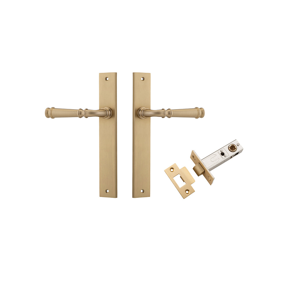 Verona Lever - Rectangular Backplate Brushed Brass / Passage / Passage Kit