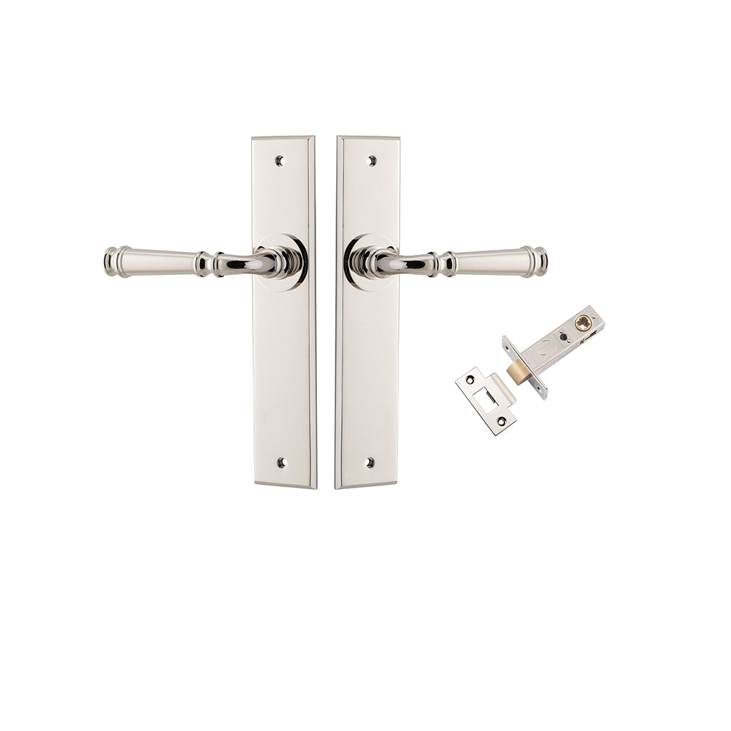 Verona Lever - Chamfered Backplate Polished Nickel / Passage / Passage Kit