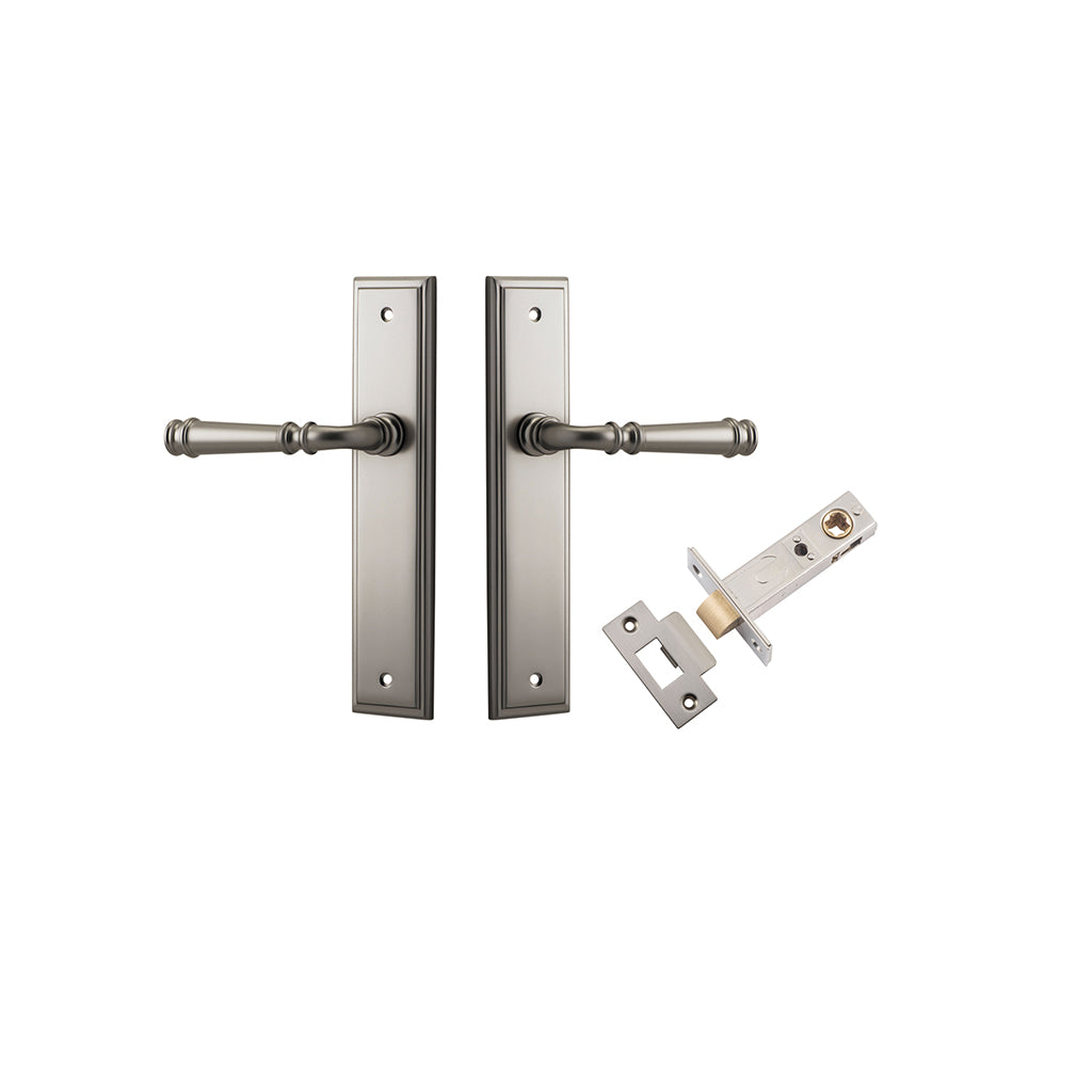Verona Lever - Stepped Backplate Satin Nickel / Passage / Passage Kit