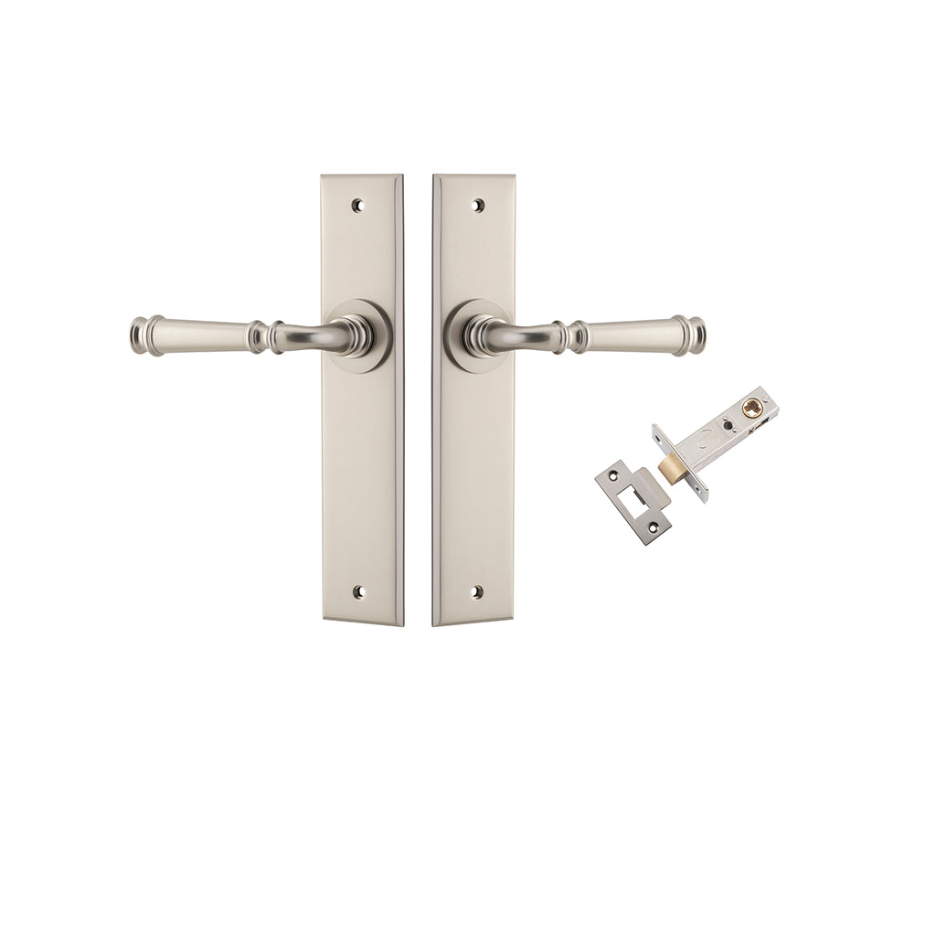 Verona Lever - Chamfered Backplate Satin Nickel / Passage / Passage Kit