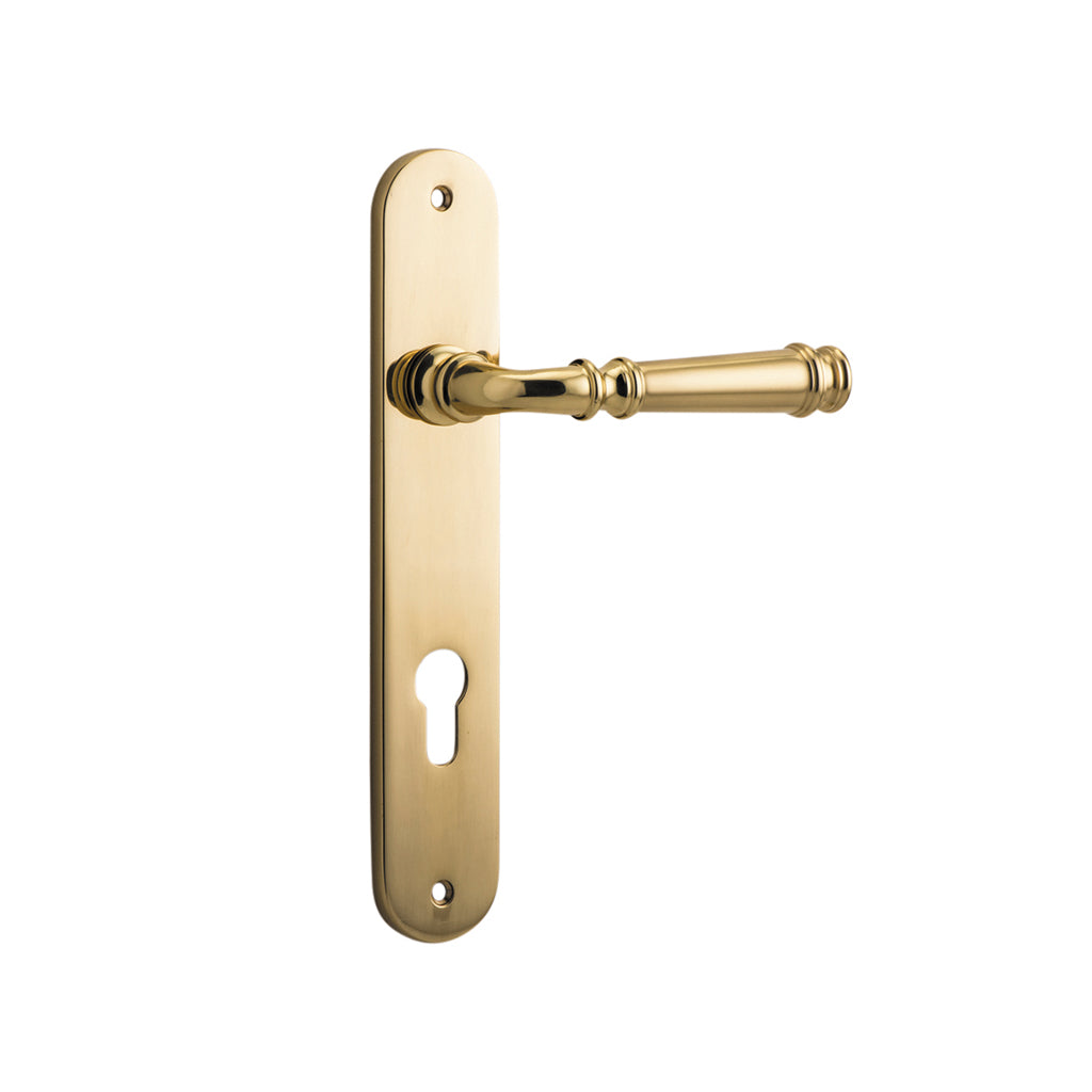 Verona Lever - Oval Backplate Polished Brass / Entrance / Lever Set Only