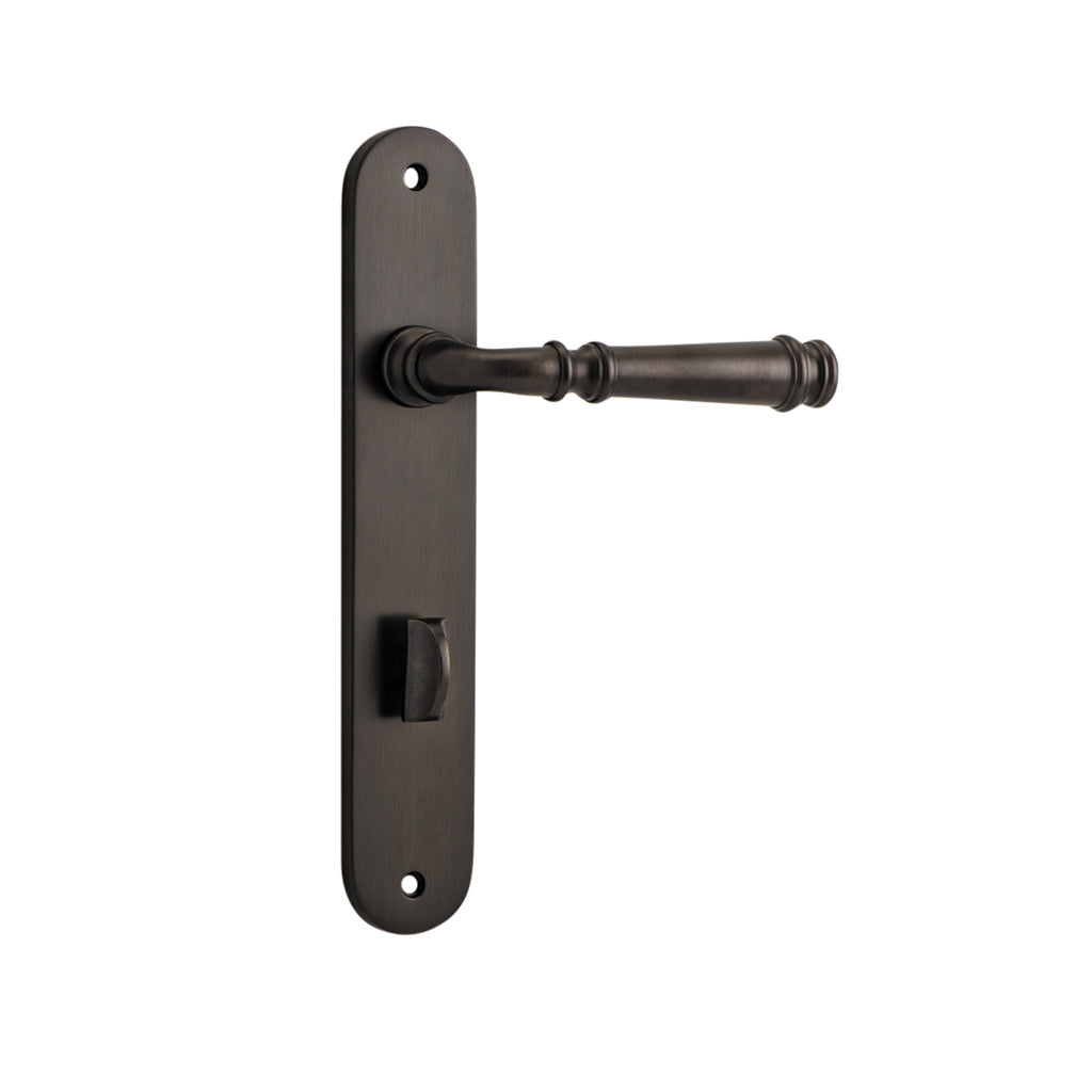 Verona Lever - Oval Backplate Signature Brass / Privacy / Lever Set Only