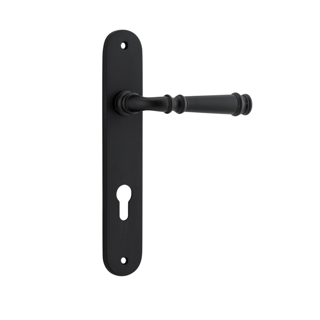 Verona Lever - Oval Backplate Matt Black / Entrance / Lever Set Only