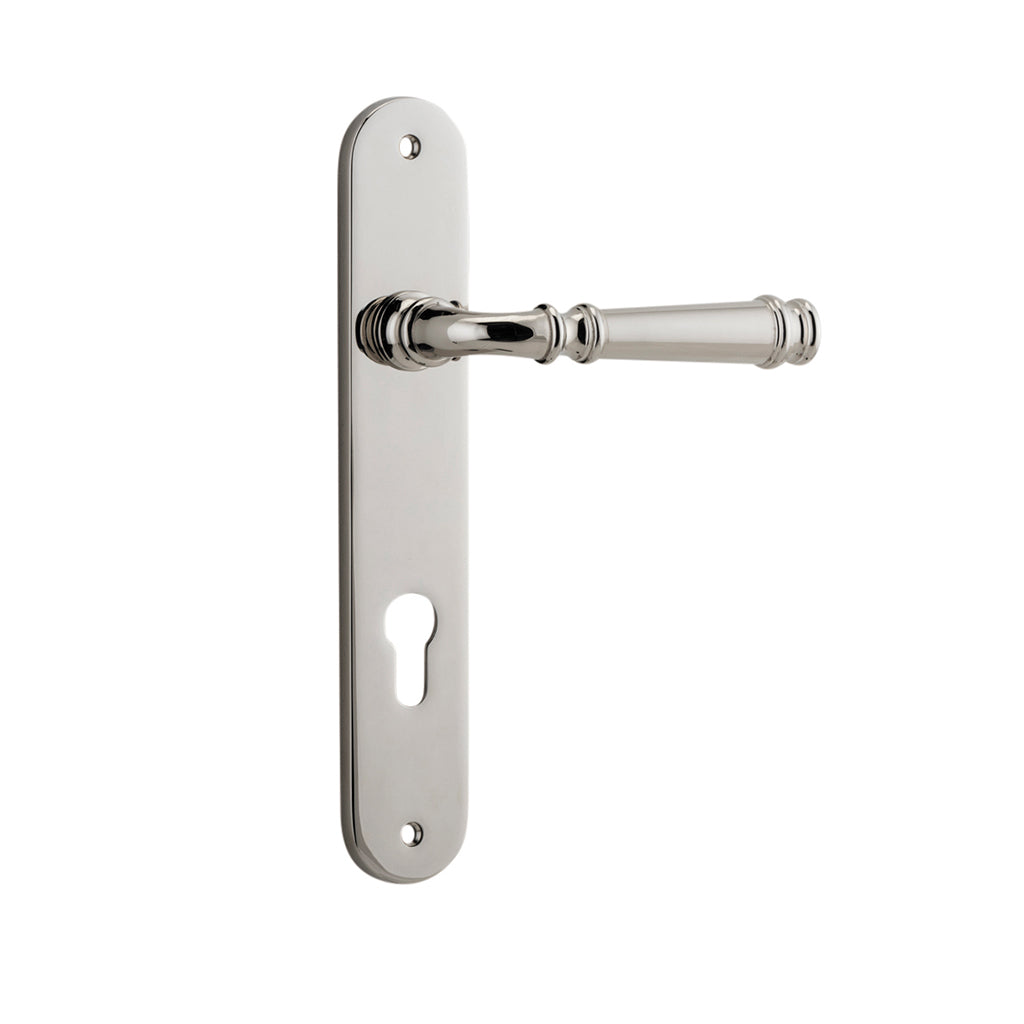 Verona Lever - Oval Backplate Polished Nickel / Entrance / Lever Set Only