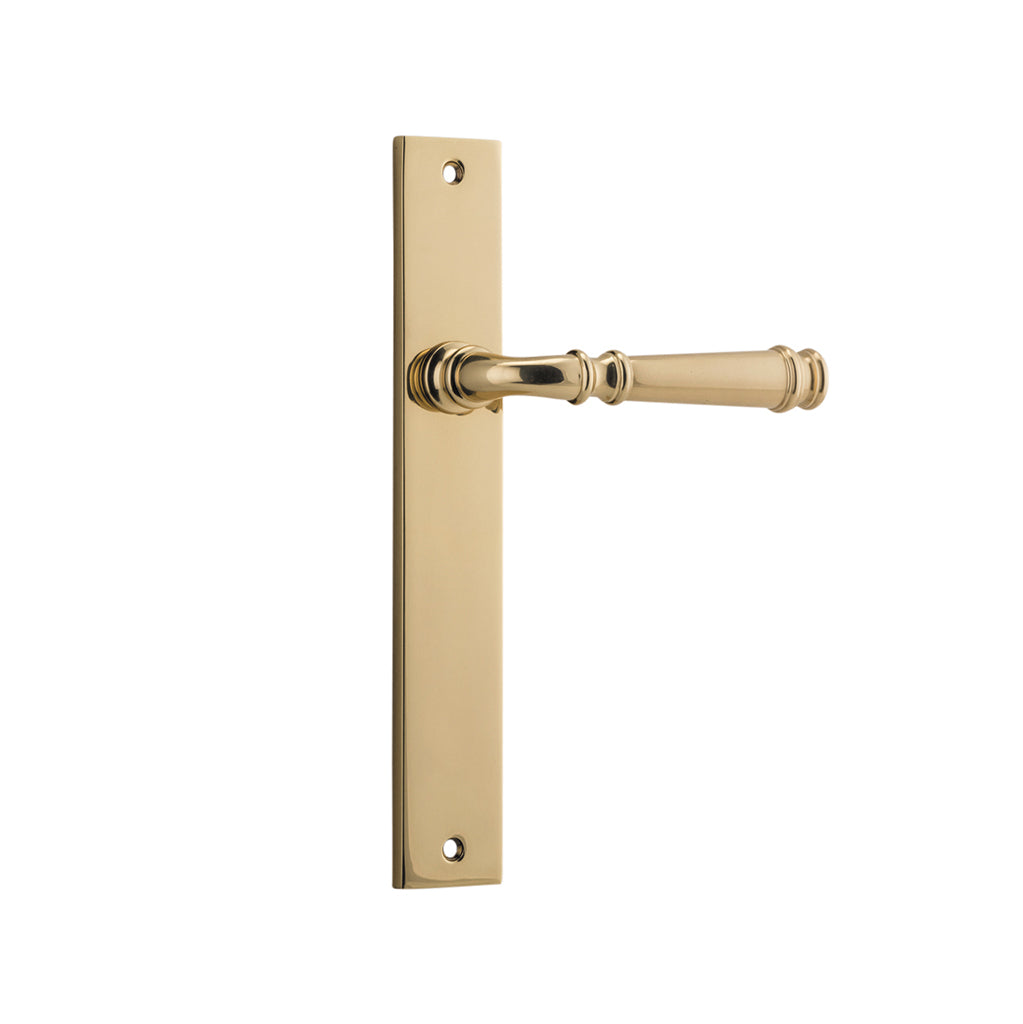 Verona Lever - Rectangular Backplate Polished Brass / Passage / Lever Set Only