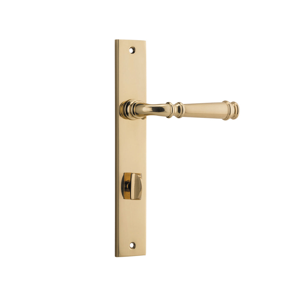 Verona Lever - Rectangular Backplate Polished Brass / Privacy / Lever Set Only