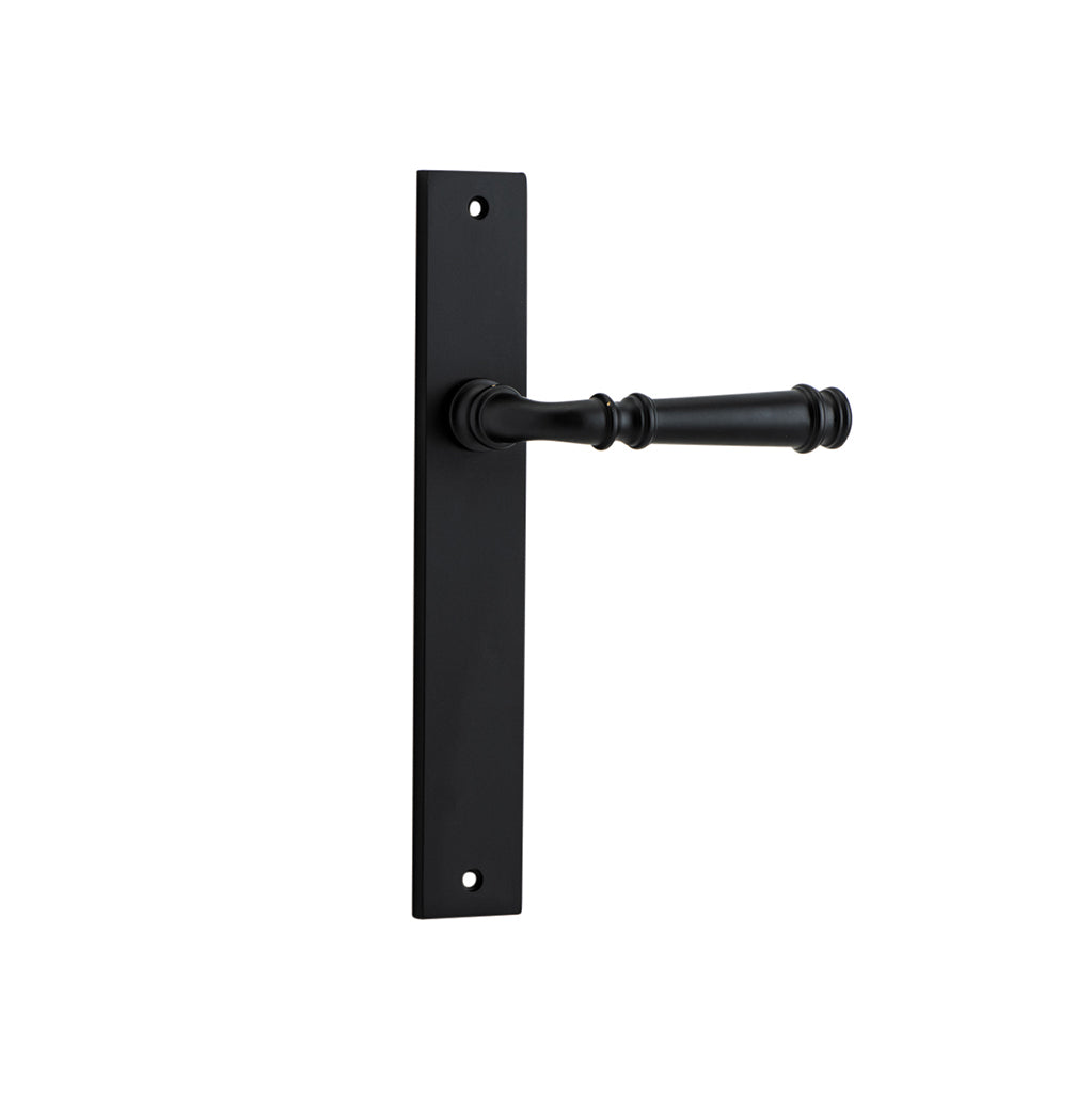 Verona Lever - Rectangular Backplate Matt Black / Passage / Lever Set Only