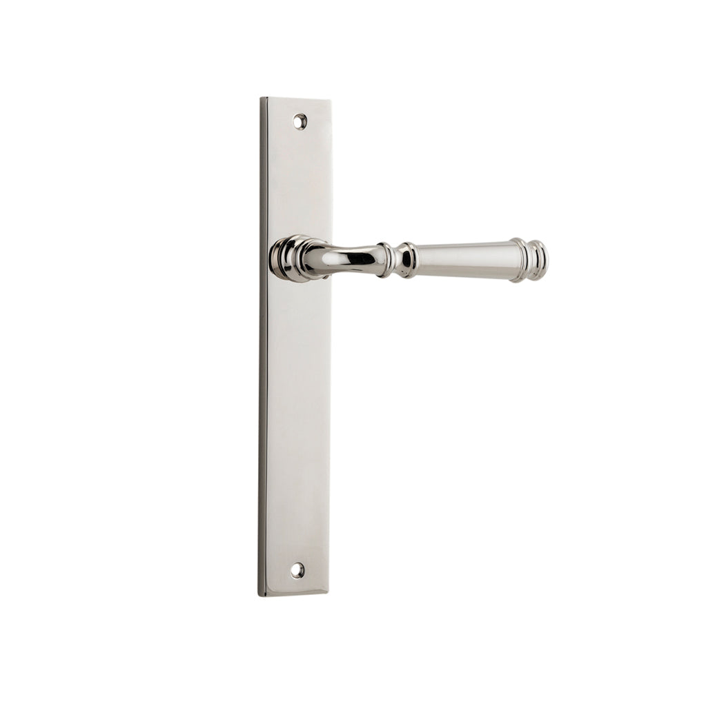 Verona Lever - Rectangular Backplate Polished Nickel / Passage / Lever Set Only