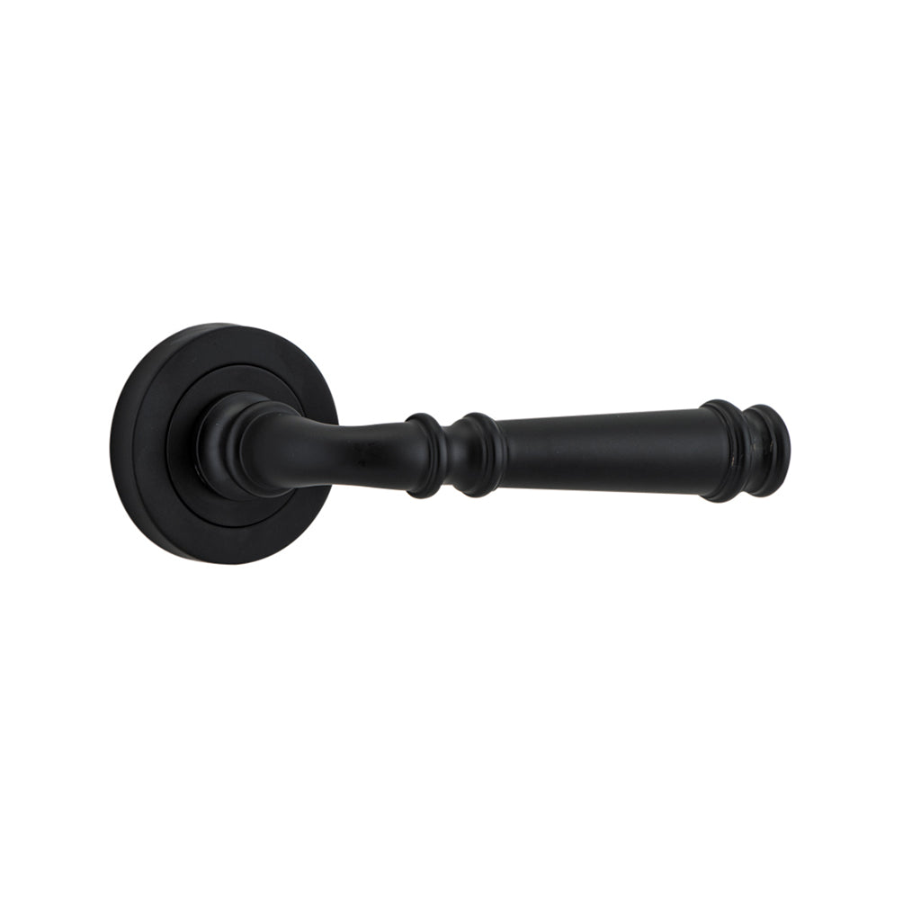 Verona Lever - Round Rose Matt Black / Passage / Lever Set Only