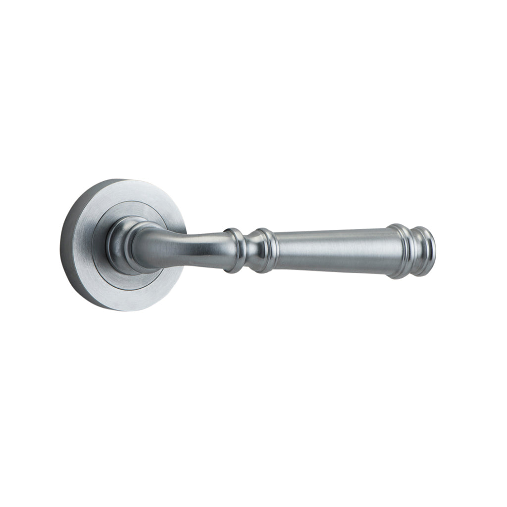 Verona Lever - Round Rose Brushed Chrome / Passage / Lever Set Only