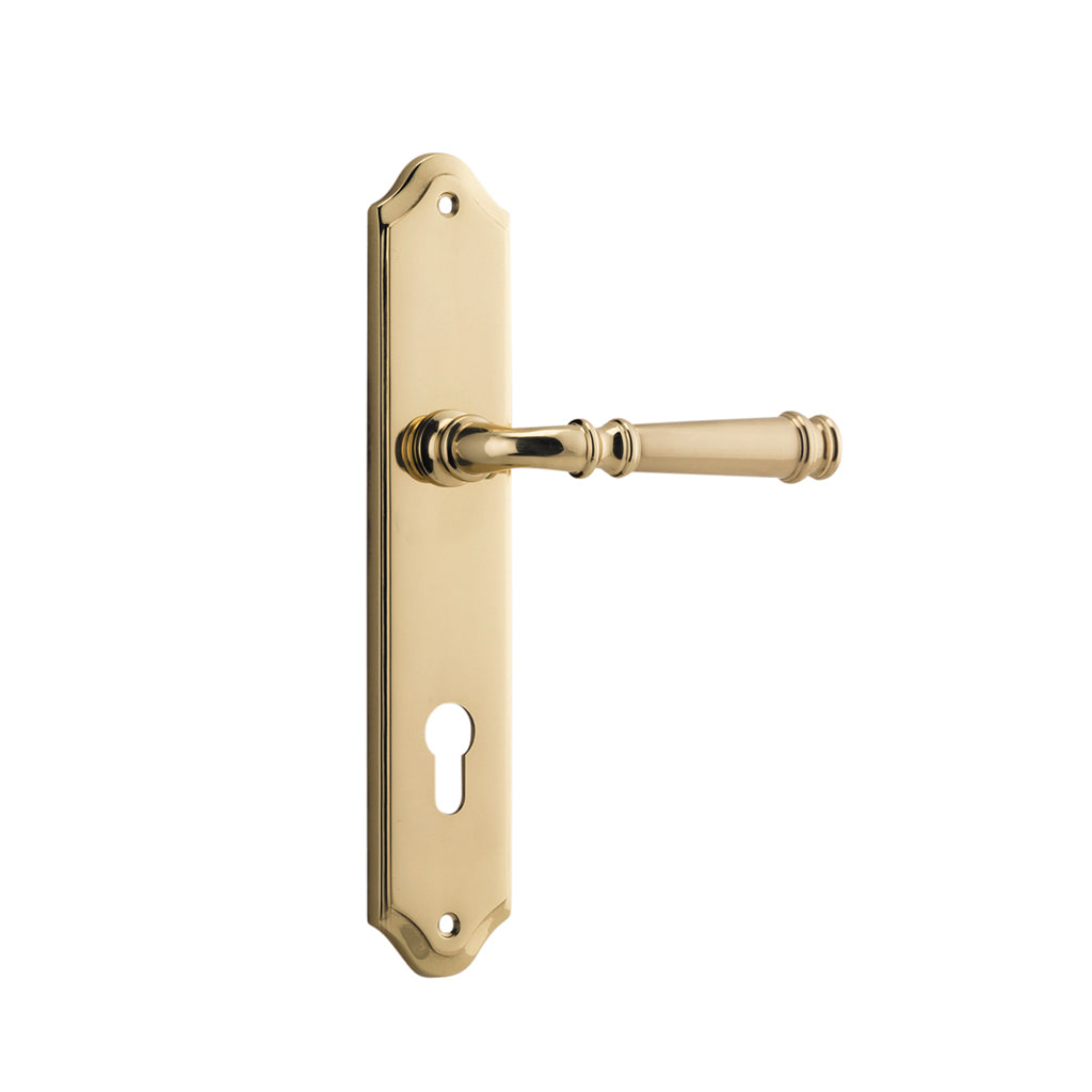 Verona Lever - Shouldered Backplate Polished Brass / Entrance / Lever Set Only