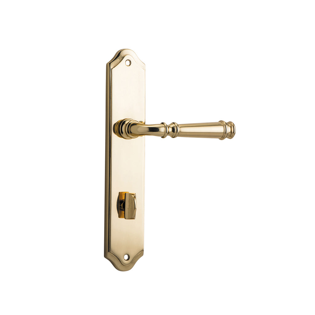 Verona Lever - Shouldered Backplate Polished Brass / Privacy / Lever Set Only