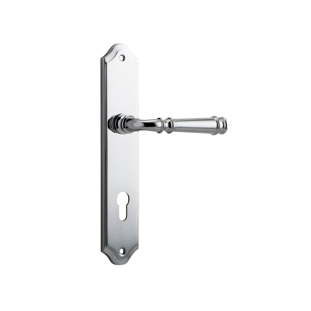Verona Lever - Shouldered Backplate Polished Chrome / Entrance / Lever Set Only