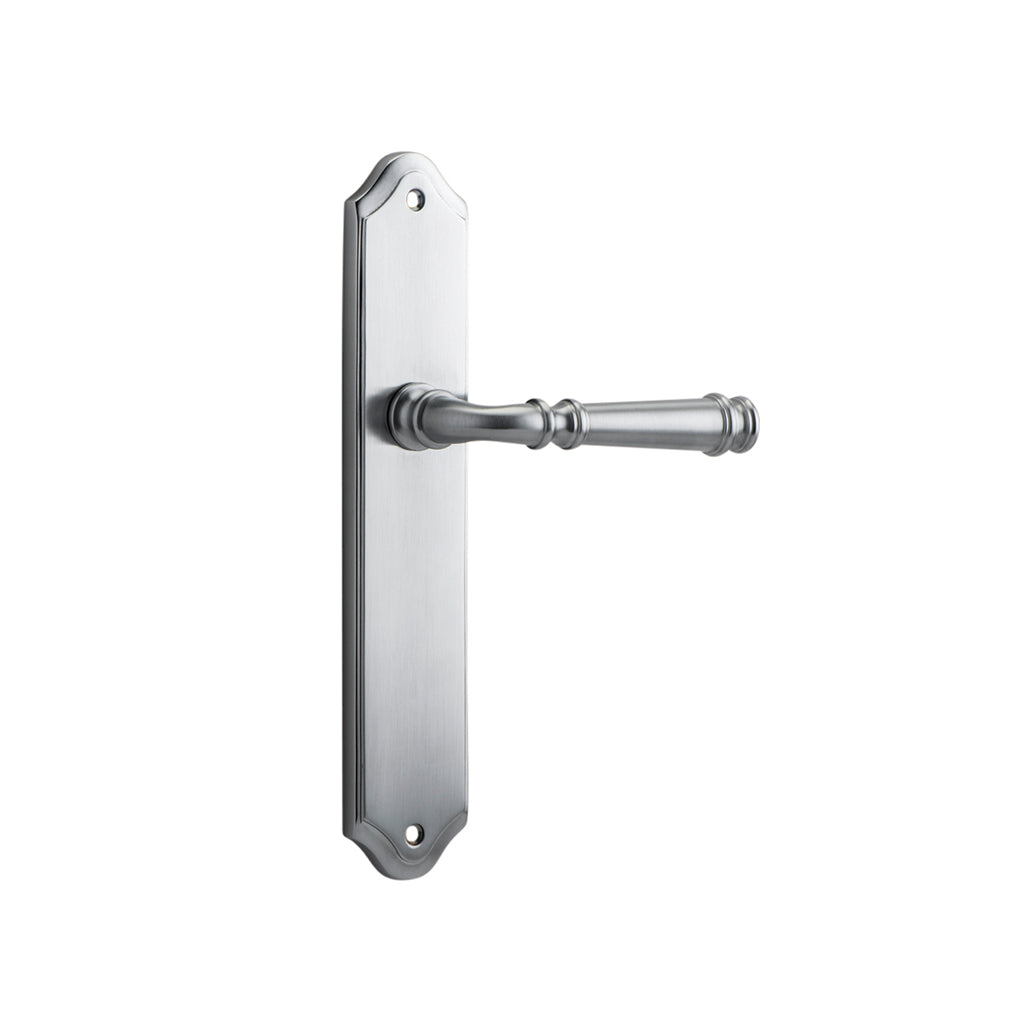 Verona Lever - Shouldered Backplate Brushed Chrome / Passage / Lever Set Only