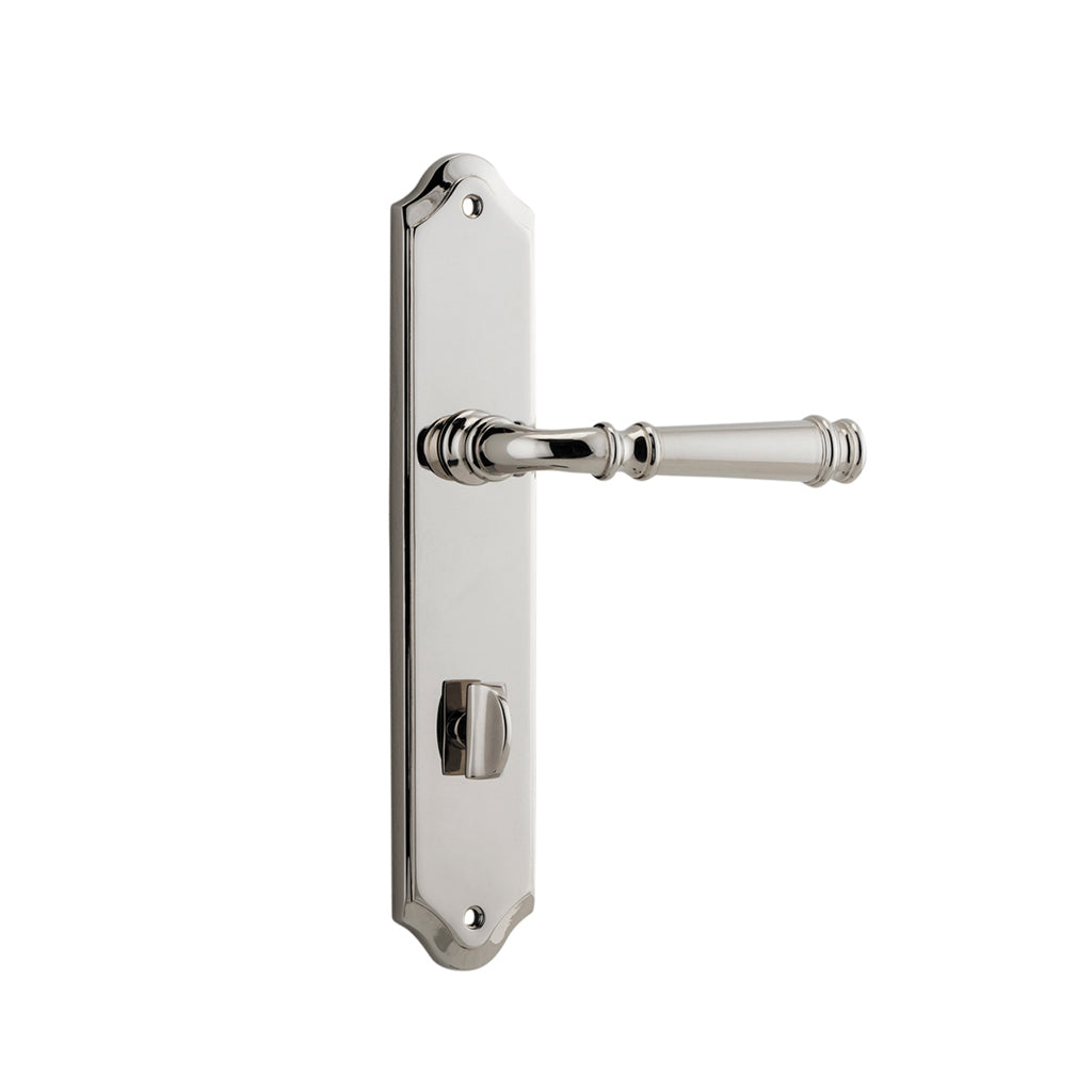 Verona Lever - Shouldered Backplate Polished Nickel / Privacy / Lever Set Only