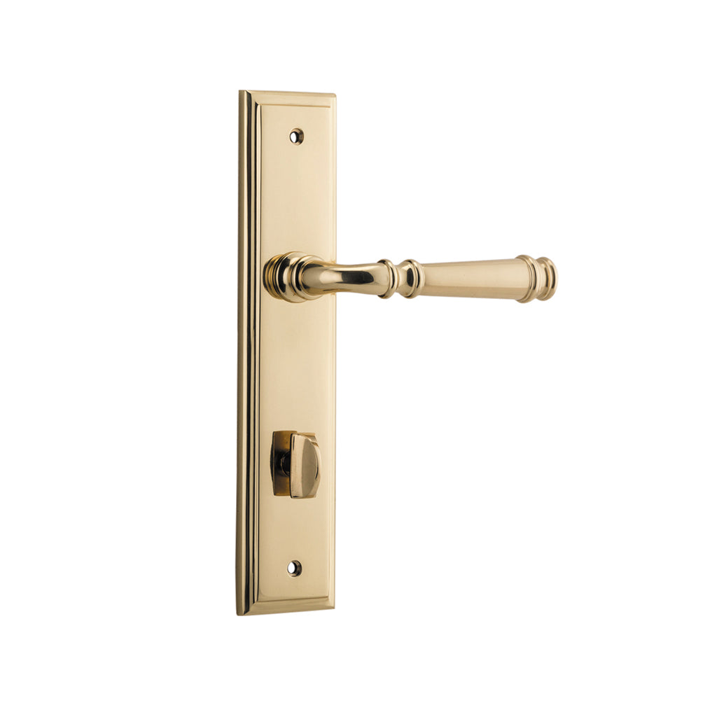 Verona Lever - Stepped Backplate Polished Brass / Privacy / Lever Set Only