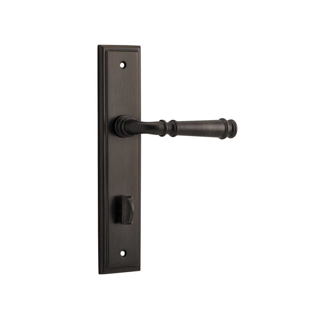 Verona Lever - Stepped Backplate Signature Brass / Privacy / Lever Set Only