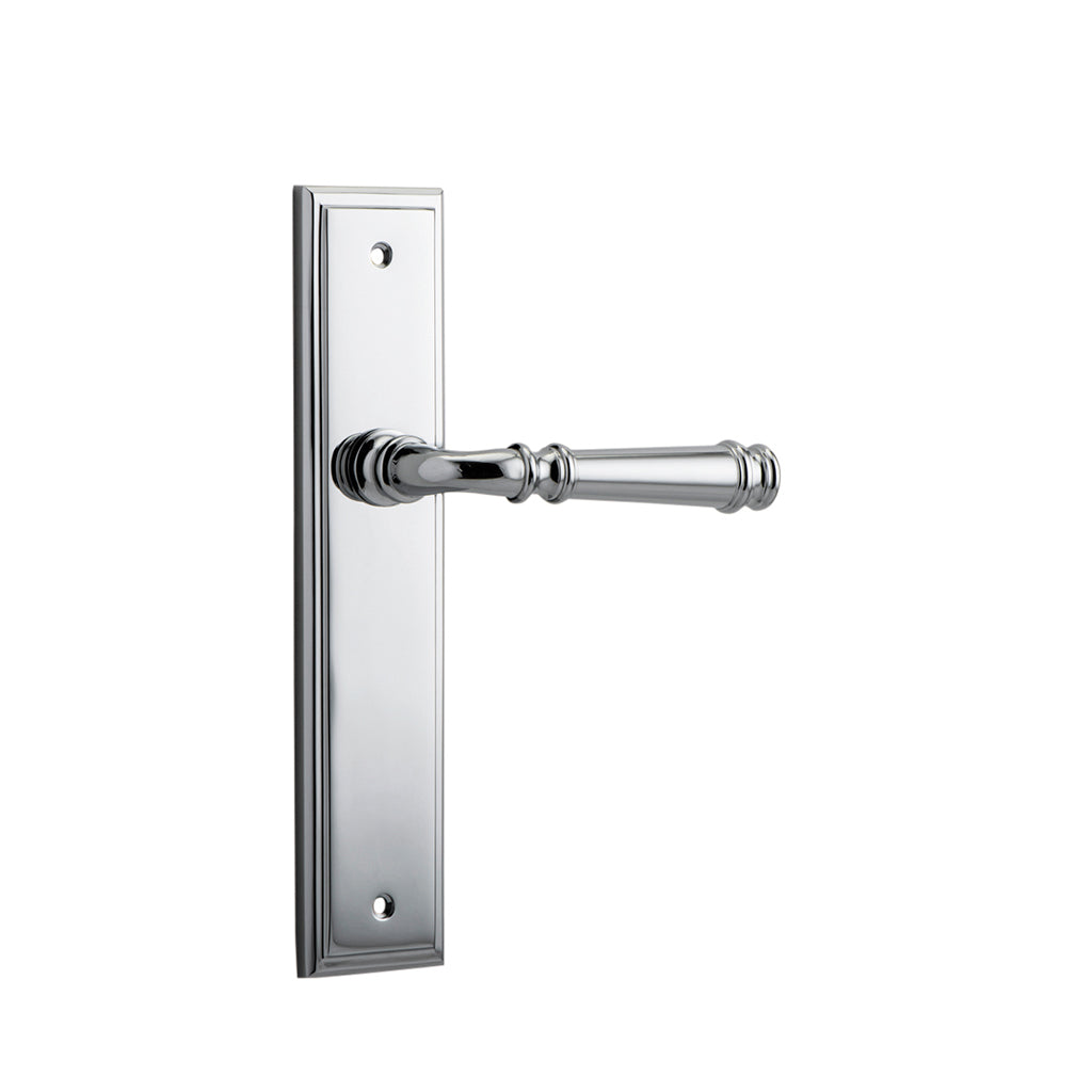 Verona Lever - Stepped Backplate Polished Chrome / Passage / Lever Set Only