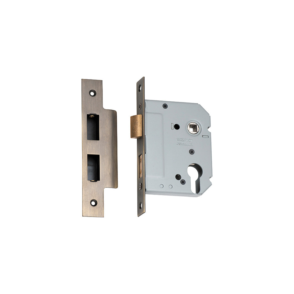 Euro Mortice Lock Antique Brass / 57mm