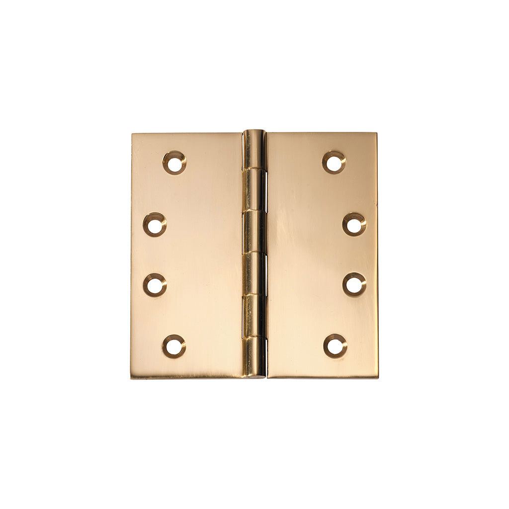 Fixed Pin Hinge - H100xW100mm Polished Brass