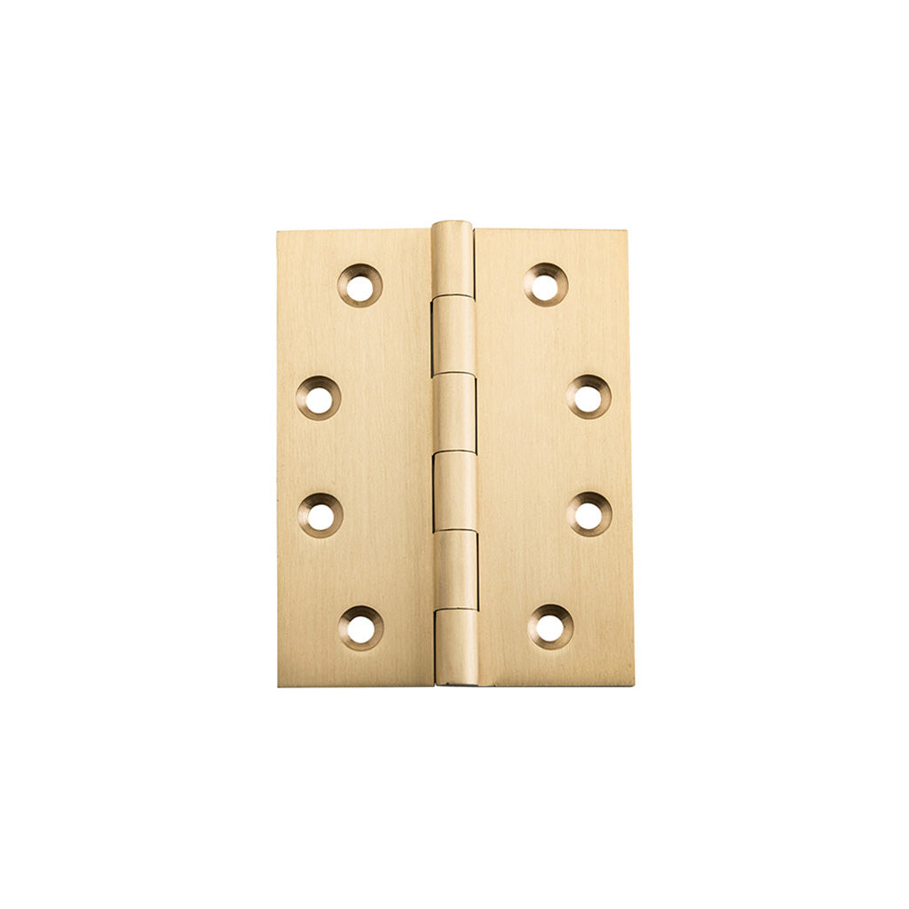Fixed Pin Hinge - H100xW75mm Unlacquered Satin Brass