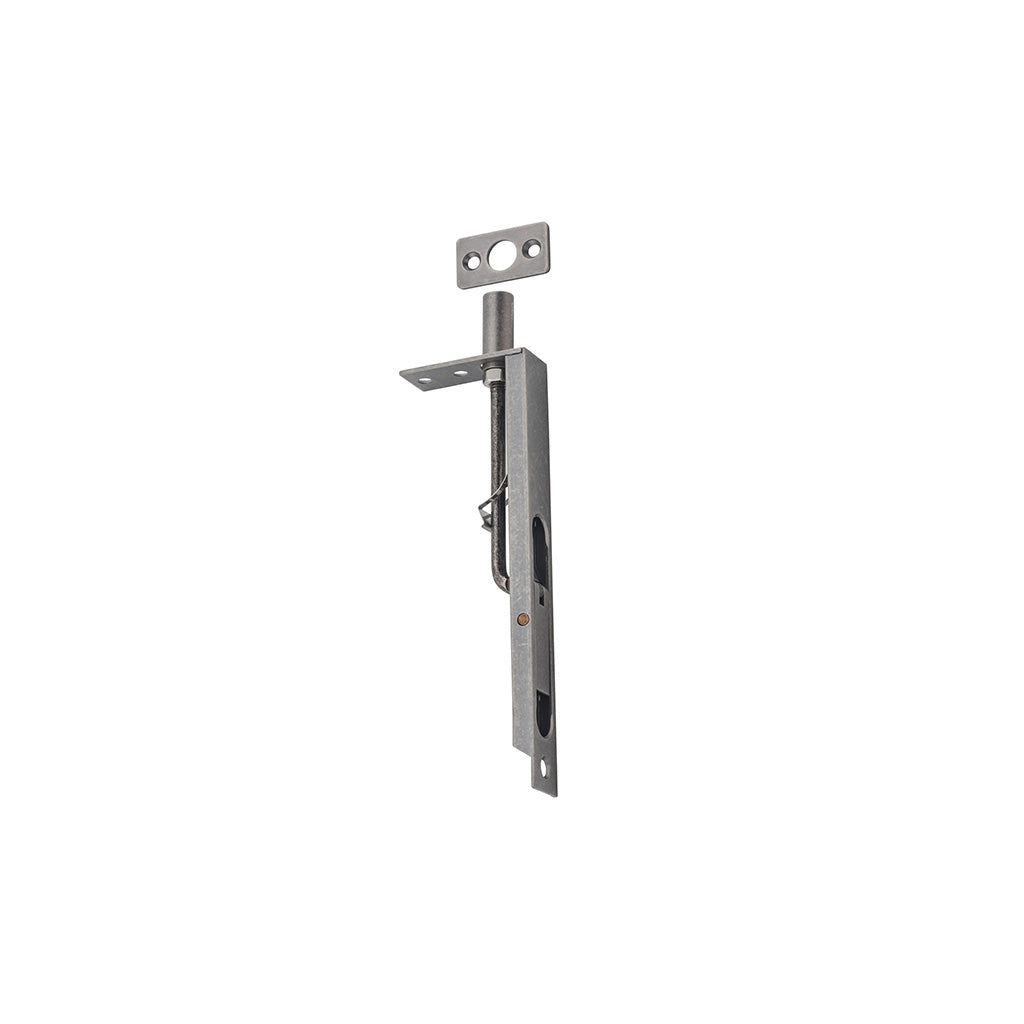 Flush Bolt Rumbled Nickel / 150mm