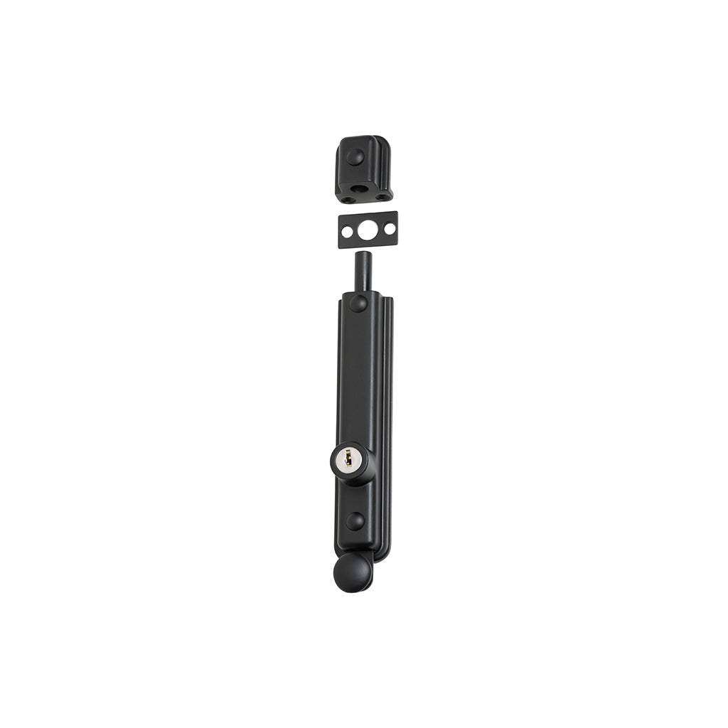 Locking Surface Mounted Bolt Matt Black / 150mm