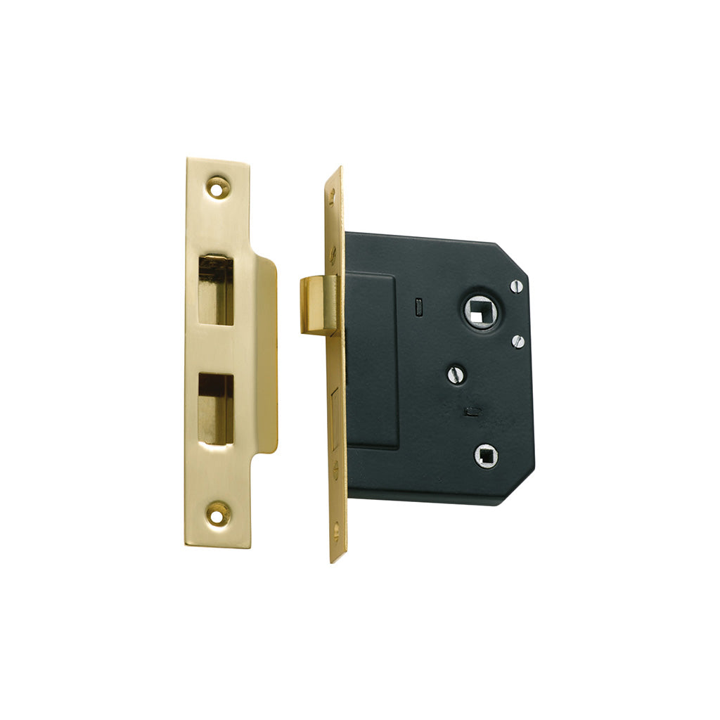 Privacy Mortice Lock Polished Brass / 57mm